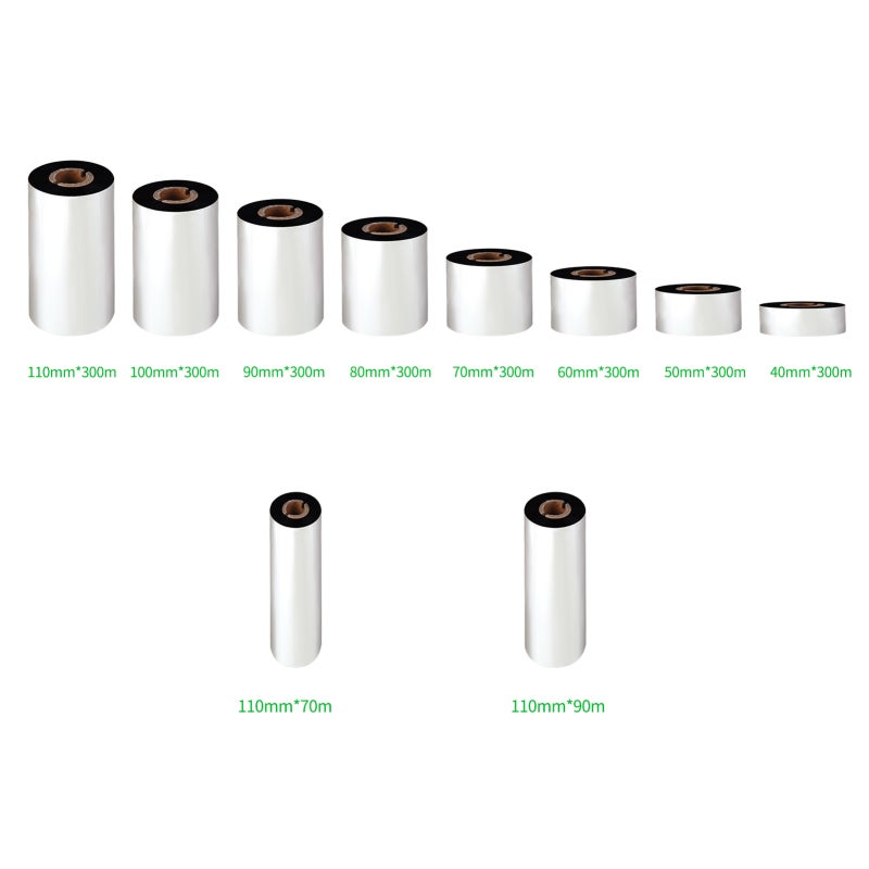 Thermal Transfer Wax Ribbon 110mm X 300m Black Reinforced Wax Base Material - High Density Uniform Coating Clear Lasting Printing for Coated Art Paper Fruit Vegetable Price Labels - Image 3