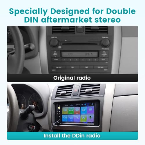 NuIth Double DIN Radio Installation Dash Kit W/Radio Wire Harness for 2009-2013 Toyota Corolla, Aftermarket Radio Dash Stereo Mounting Installation Trim Bezel Bracket Wire Kits - Image 2