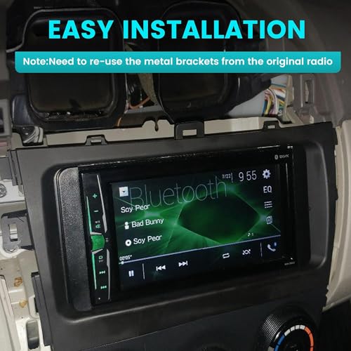 NuIth Double DIN Radio Installation Dash Kit W/Radio Wire Harness for 2009-2013 Toyota Corolla, Aftermarket Radio Dash Stereo Mounting Installation Trim Bezel Bracket Wire Kits - Image 5