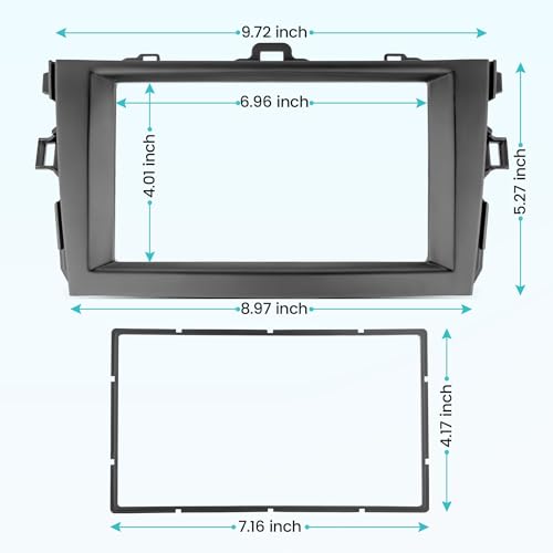 NuIth Double DIN Radio Installation Dash Kit W/Radio Wire Harness for 2009-2013 Toyota Corolla, Aftermarket Radio Dash Stereo Mounting Installation Trim Bezel Bracket Wire Kits - Image 4