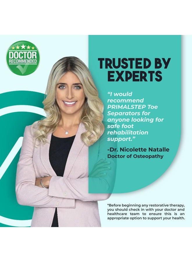 Kate VYCE PrimalStep Toe Separators - Doctor Recommended - Correct Foot and Bunion Pain, Plantar Fasciitis - Toe Straightener to Improve Functional Athletic Mobility - Stretches to Fit (S/M) - Image 4