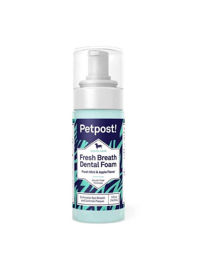 Petpost | Fresh Breath Foam For Dogs  Mint & Apple Flavored Dental Solution That Eliminates Bad Breath  Natural Tooth Cleaning Treatment 5 Oz. - Image 1