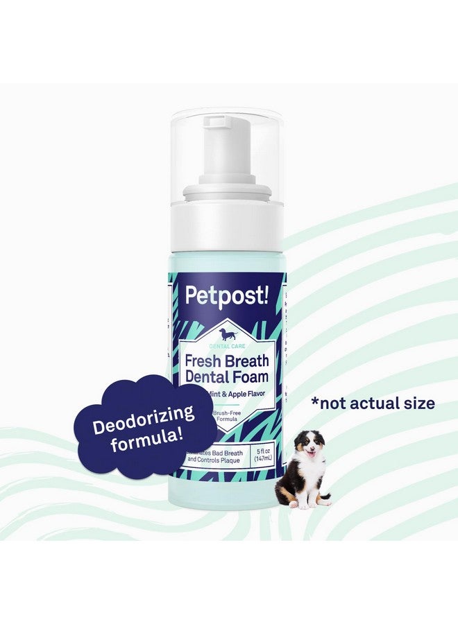 Petpost | Fresh Breath Foam For Dogs  Mint & Apple Flavored Dental Solution That Eliminates Bad Breath  Natural Tooth Cleaning Treatment 5 Oz. - Image 4