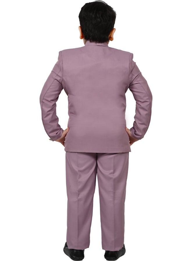 BT DEZINES Boys Purple Five Piece Suit Set for Kids - Image 2