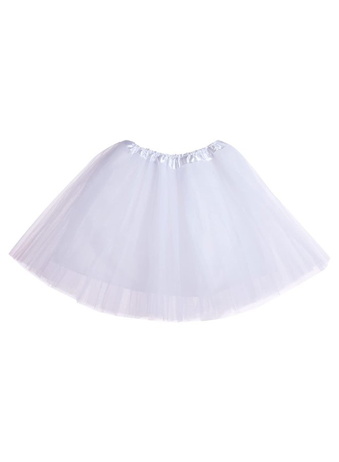 Women's Ballet Tutu Skirt, 4-Layer White Tulle, 40cm Length, Dance Performance Costume - Image 1