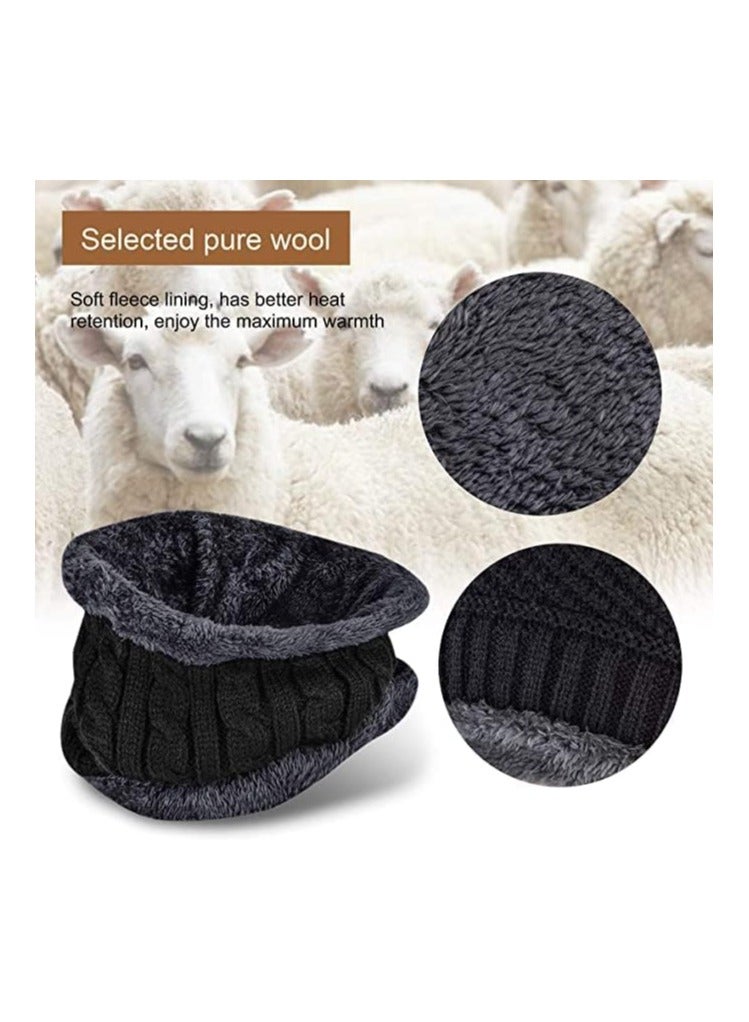 RATSAW Beanie Hat Scarf Set Warm Knitted Hat and Circle Scarf Fleece Liner Skiing Hat Neck Warmer Outdoor Sports Hat Sets Gifts for Men Women  - Image 3