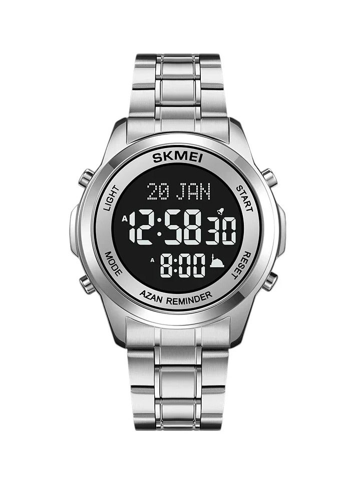 Skmei 1861Silver islamic watch Prayer Times Azan Reminder,Qibla Direction