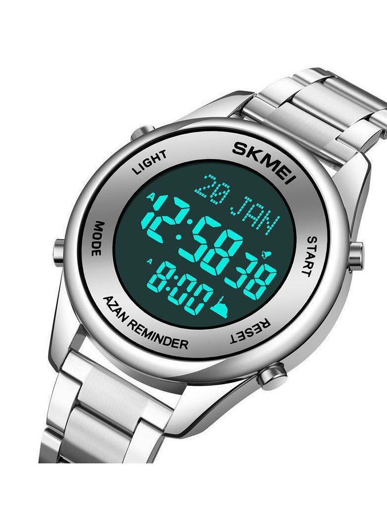 Skmei 1861Silver islamic watch Prayer Times Azan Reminder,Qibla Direction
