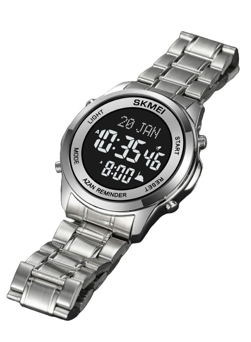 Skmei 1861Silver islamic watch Prayer Times Azan Reminder,Qibla Direction