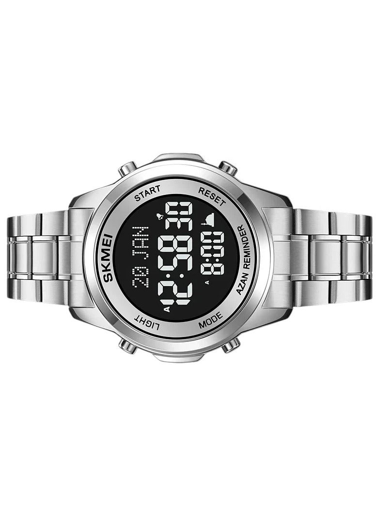 Skmei 1861Silver islamic watch Prayer Times Azan Reminder,Qibla Direction