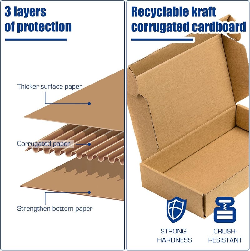 MALANI STORES 7X4X2 inch auto-lock 3ply corrugated brown box BORWN Pack of - 25 - Image 2