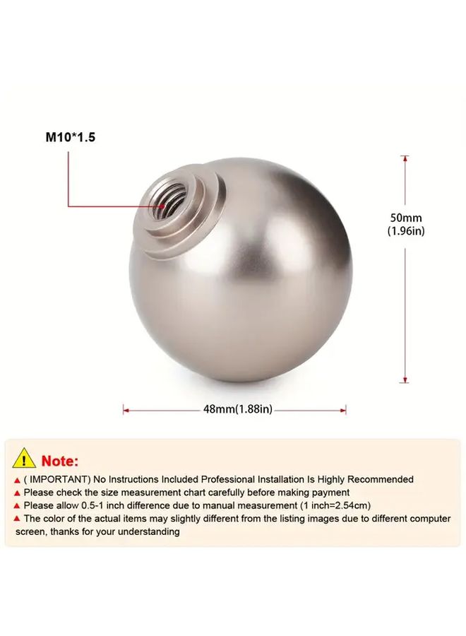 Heavy Duty Aluminum 6 Speed Manual Gear Knob Matte Ball Shape With Red Gear Indicator M10x1 5 Thread - Image 2