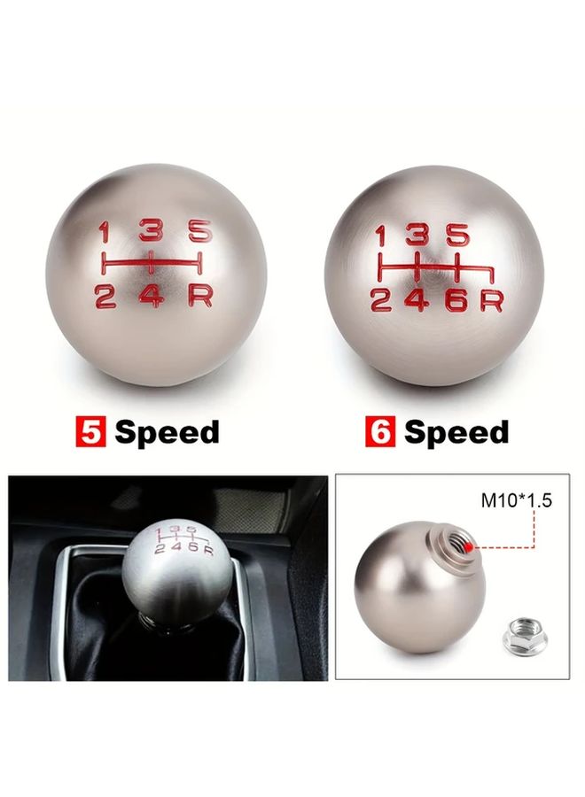 Heavy Duty Aluminum 6 Speed Manual Gear Knob Matte Ball Shape With Red Gear Indicator M10x1 5 Thread - Image 4