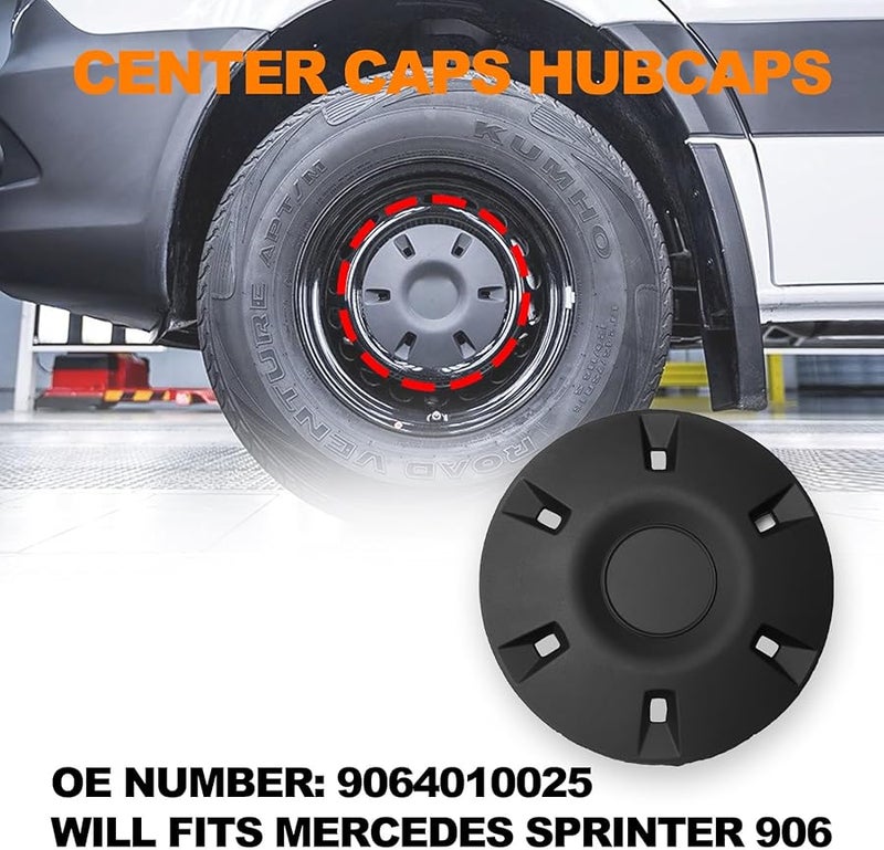 Mercedes Sprinter Wheel Hub Cap Cover Replacement Assembly 2PCS For W906 2006 2018 - Image 3