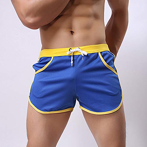 Rexcyril Men's Running Workout Bodybuilding Gym Shorts Athletic Sports Casual Short Pants Small Blue - Image 2