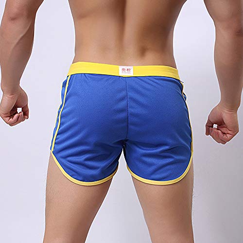 Rexcyril Men's Running Workout Bodybuilding Gym Shorts Athletic Sports Casual Short Pants Small Blue - Image 4