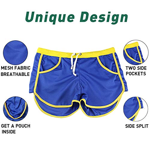 Rexcyril Men's Running Workout Bodybuilding Gym Shorts Athletic Sports Casual Short Pants Small Blue - Image 5