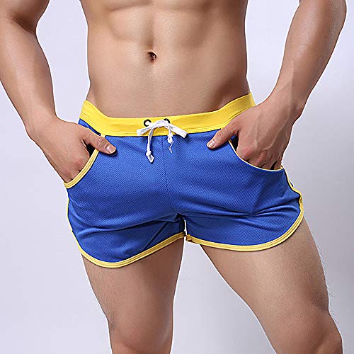 Rexcyril Men's Running Workout Bodybuilding Gym Shorts Athletic Sports Casual Short Pants Small Blue - Image 3