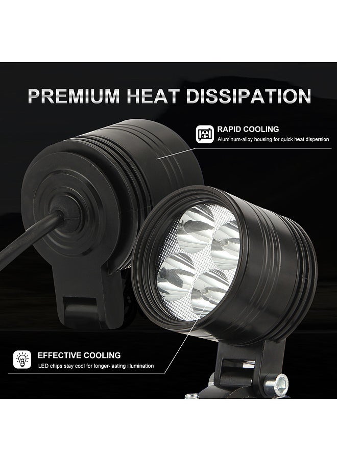 Generic - 1PCS Super Bright White Motorcycle 40W LED Spotlight Headlight Waterproof Spot Head Lamp Driving Fog Light 6000K - Image 1