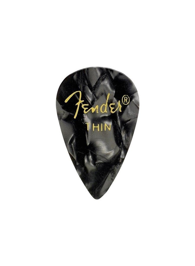 Fender 351 Shape Thin Celluloid Guitar Picks, 12 Pack - Black Moto - Image 2