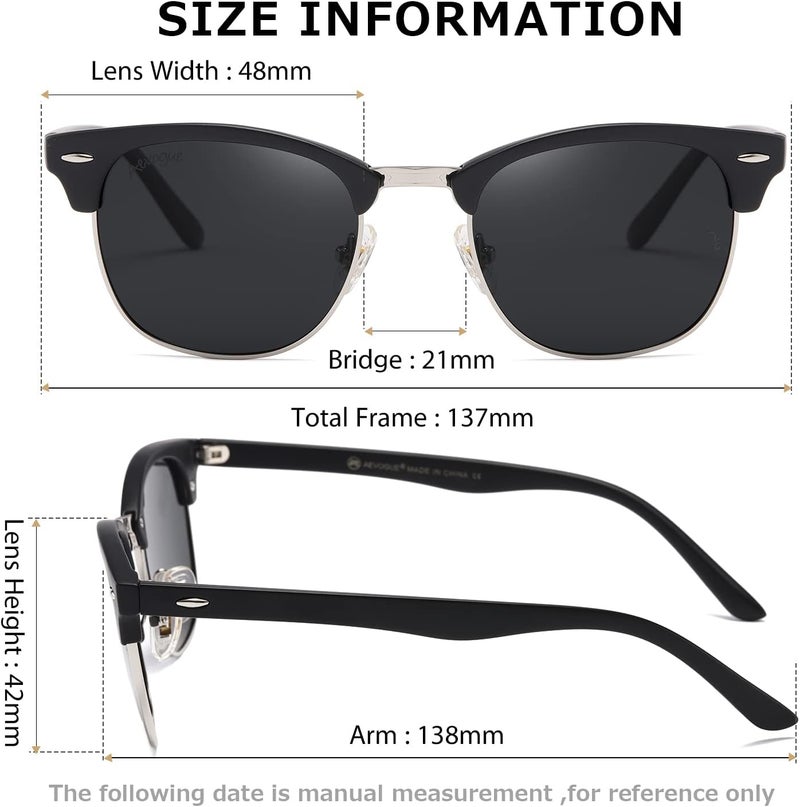 AEVOGUE Polarized Sunglasses For Women And Men Semi Rimless Frame Retro Sun Glasses AE0369 - Image 5