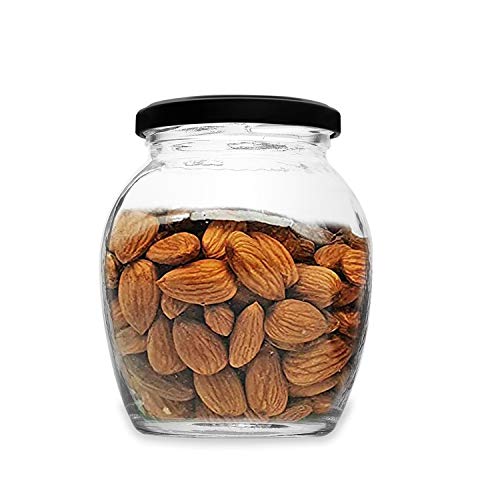 CROCO JAR Matka Glass Jar, Kitchen Container Storage Jar For Dry Fruit, Spices, Pickle With Airtight Black Lid (500 Ml, Pack Of 6) - Image 3