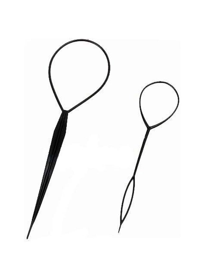 Generic Set of 2 Accessories Hair Styling Aids Headband Black for Bun Twist Twist - Image 1