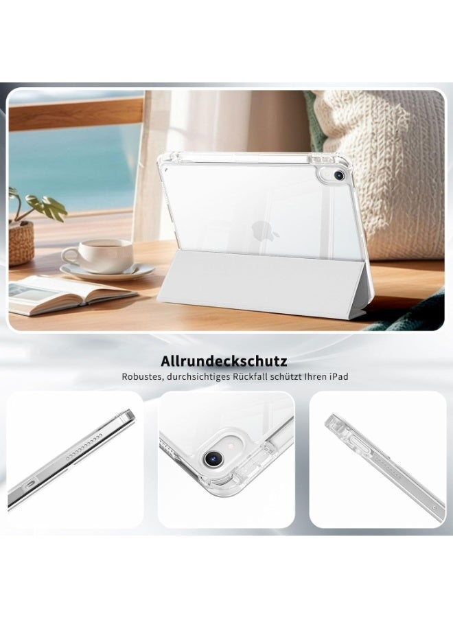 حافظة  Slim Smart Case لأجهزة iPad Air مقاس 10.9 بوصة (الجيل السادس/السابع/ الرابع / الخامس  2020/2022) مع حامل قلم – غطاء شفاف مقاوم للصدمات مع ميزة التشغيل/السكون التلقائي - Image 4