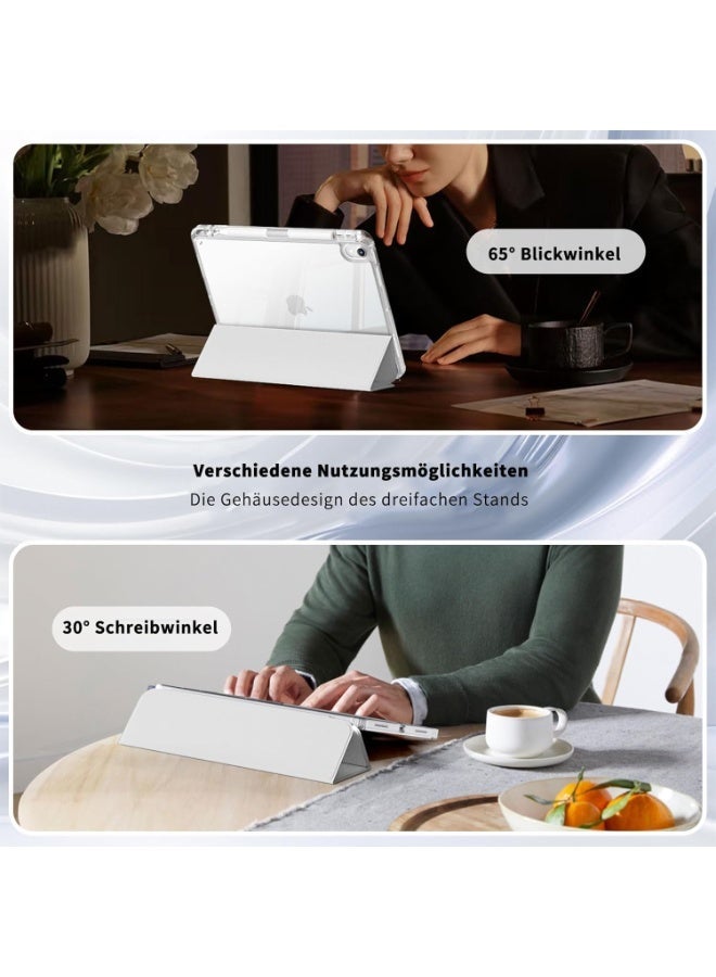 حافظة  Slim Smart Case لأجهزة iPad Air مقاس 10.9 بوصة (الجيل السادس/السابع/ الرابع / الخامس  2020/2022) مع حامل قلم – غطاء شفاف مقاوم للصدمات مع ميزة التشغيل/السكون التلقائي - Image 3