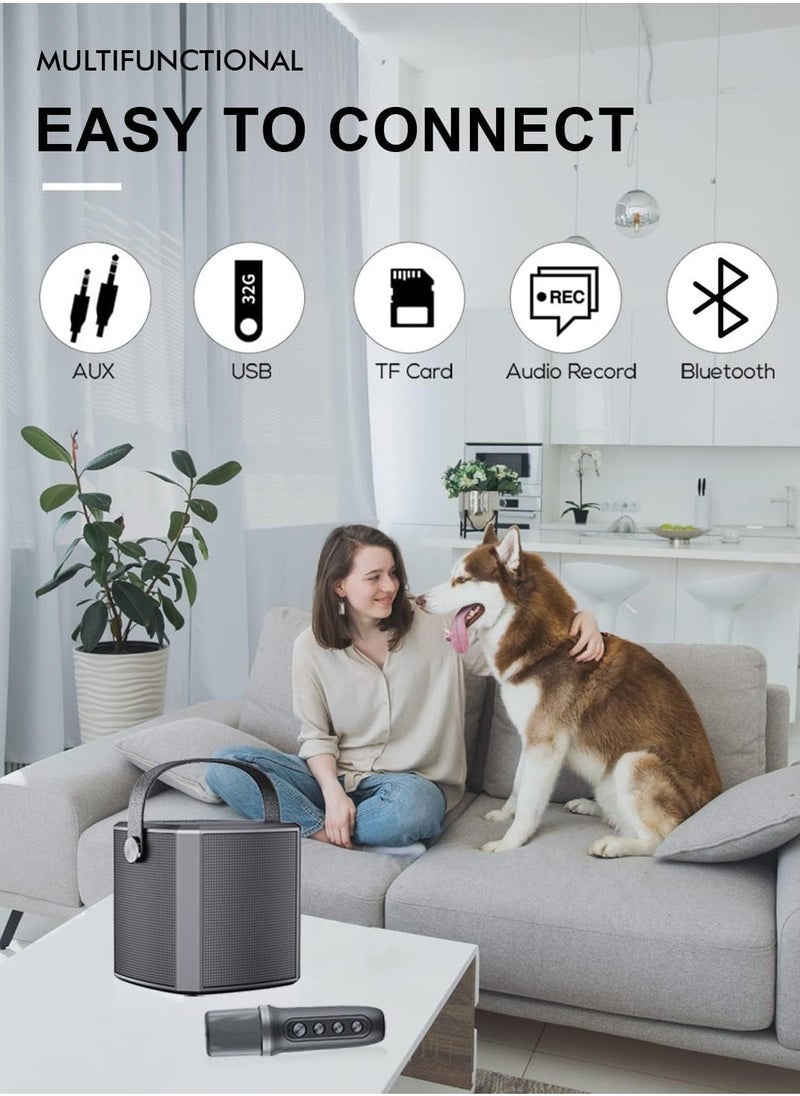 ELTRAZONE Karaoke Machine with UHF Wireless Microphones for Adults & Kids | Portable Bluetooth PA Speaker System | Supports Vocal Cut for Home Parties, Meetings, Weddings | Rechargeable, Loud Sound, and LED Light Effects | Perfect for Celebrations & Events - Image 3