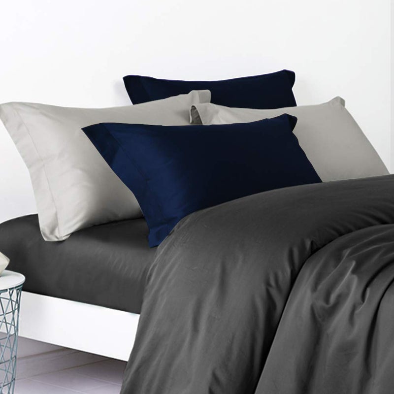 إن تي باي NTBAY COTTON Standard Pillow Shams - 500 Thread Count Cotton Cotton 20x26 Covers 2 Pack Super Super و Breatable 20x26 BADCSES BAIDCASES WHITE  - Image 2