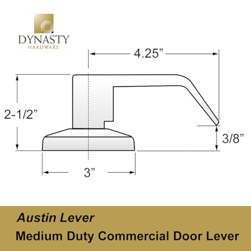 Dynasty Hardware Passage Door Lever Lockset, ADA Compliant, Light Duty Non-Locking Handle for Hallway or Closet Use, Satin Chrome Finish, Model AUS-30-26D - Image 3
