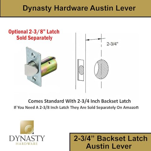 Dynasty Hardware Passage Door Lever Lockset, ADA Compliant, Light Duty Non-Locking Handle for Hallway or Closet Use, Satin Chrome Finish, Model AUS-30-26D - Image 2