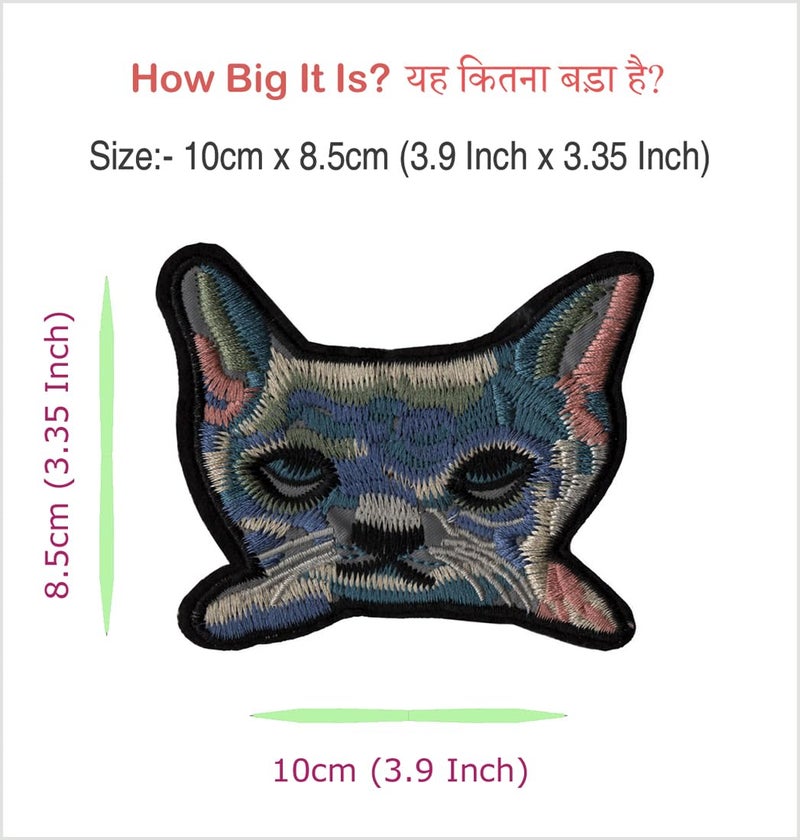 Kitty Animal Applique Embroidered Sewon Patch Size 10cm x 85cm for Jackets Bags TShirts Jeans Pants Outdoor Clothing Imported from Malaysia 1 Piece Code SBX28  - Image 2