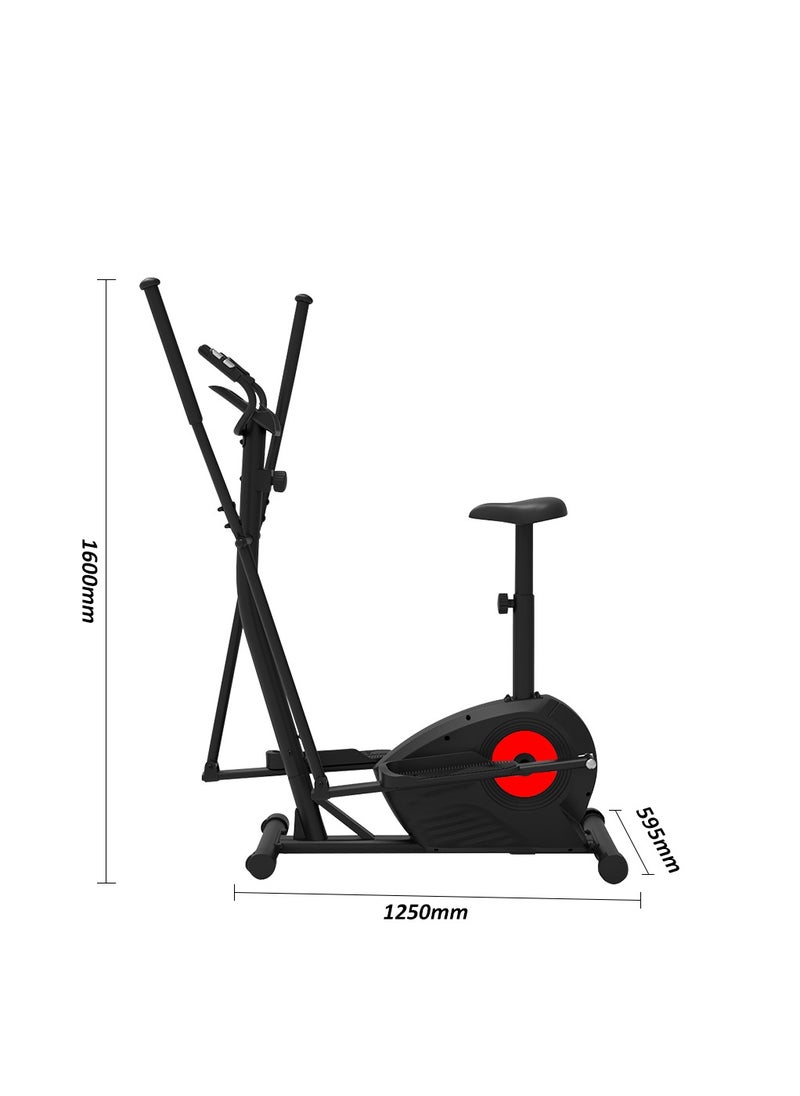 Elliptical Machine Elliptical Exercise Machine for home with Seat 8 Resistance Levels Pulse Rate Grips and LCD Monitor