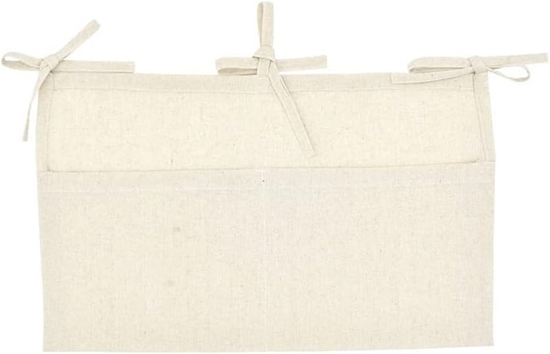 YeeMan Linen Baby Bedside Hanging Storage Bag,2 Pockets Organizer for Baby Cribs and Toys (Burlywood) - Image 4