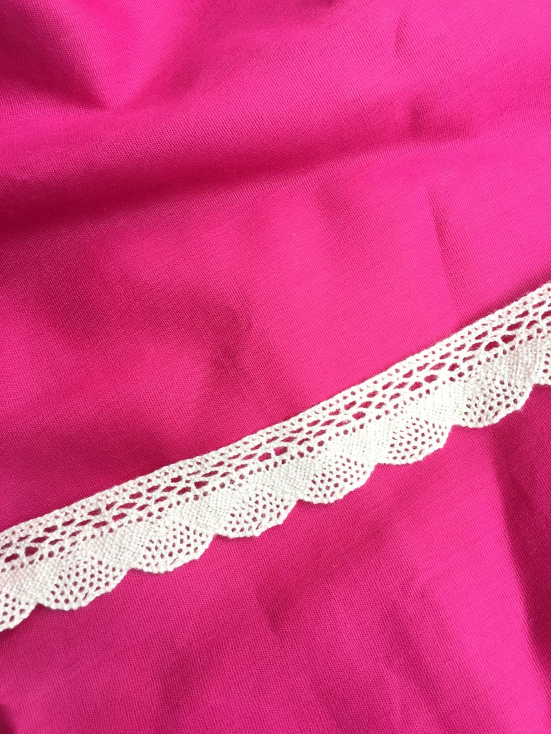 DaSync SYNC offWhite crochet croshia cotton Lace and border material for Trims cream colour crochet flower latkan hanging jhallar tassel Embroidered Laces Applique Fabric lace Sewing Supplies Cotton Work lace 9 meters - Image 2