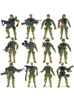 Generic Army Men Action Figures Toy Soldiers Military Playset With Digital Camo Us Special Forces Group Toys For Kids Boys,12 Pcs,Best Age 6 7 8 9 10  - Image 2