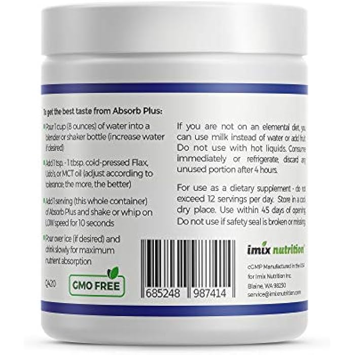 Absorb Plus Elemental Shake – Nutrient-Rich Powder – Lactose-Free, Casein-Free, No Artificial Additives – Smooth, Easily Mixable Powder for Versatile Use – (100 g, Chocolate Royale) - Image 2