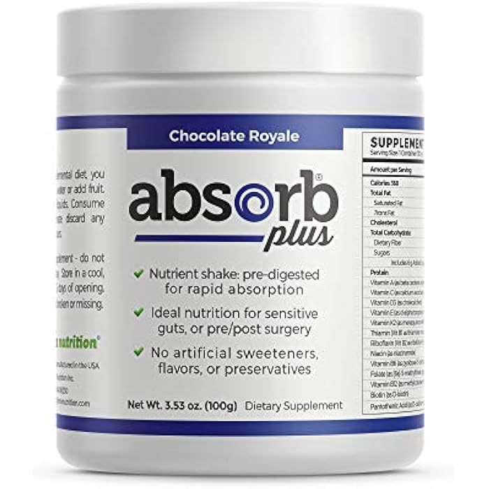 Absorb Plus Elemental Shake – Nutrient-Rich Powder – Lactose-Free, Casein-Free, No Artificial Additives – Smooth, Easily Mixable Powder for Versatile Use – (100 g, Chocolate Royale) - Image 1