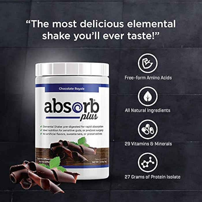 Absorb Plus Elemental Shake – Nutrient-Rich Powder – Lactose-Free, Casein-Free, No Artificial Additives – Smooth, Easily Mixable Powder for Versatile Use – (100 g, Chocolate Royale) - Image 5