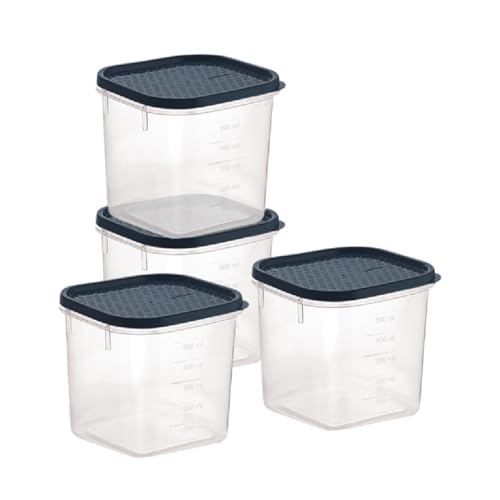 All Time Polka Plastic Storage Container Set of 4 (600ml Each) | BPA-Free, Airtight Kitchen Containers – Stackable, Food Grade - Image 2