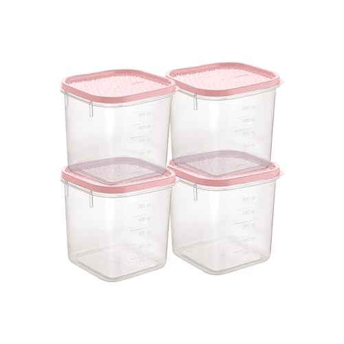 All Time Polka Plastic Storage Container Set of 4 (600ml Each) | BPA-Free, Airtight Kitchen Containers – Stackable, Food Grade - Image 3