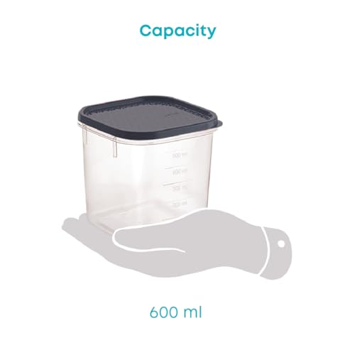 All Time Polka Plastic Storage Container Set of 4 (600ml Each) | BPA-Free, Airtight Kitchen Containers – Stackable, Food Grade - Image 5