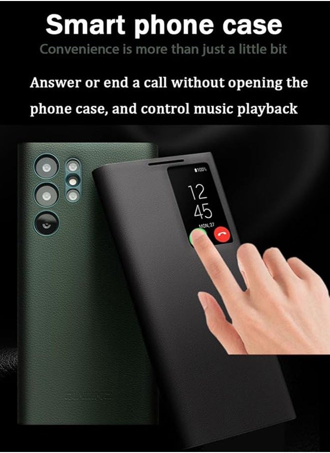 General - Compatible with Samsung Galaxy S24 Ultra Smart Window Case, Flip-Free Answering Smartphone Case - Image 1