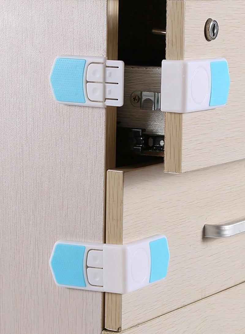 Rubik Self Adhsive Drawer Lock, 2pcs Multi-Purpose Corner Drawer Plsatic Safety Locks, Right Angle - Image 1