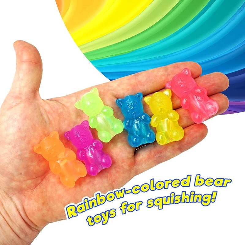 Ja-Ru Mini Gummi Bears Pencil Toppers for Kids (1 Pack, 6 Bears Each) Mochi Squishy Toys. Stress Relief Fidget Toys. Bulk Party Favors & Cool School Supplies. 4530-1s - Image 3