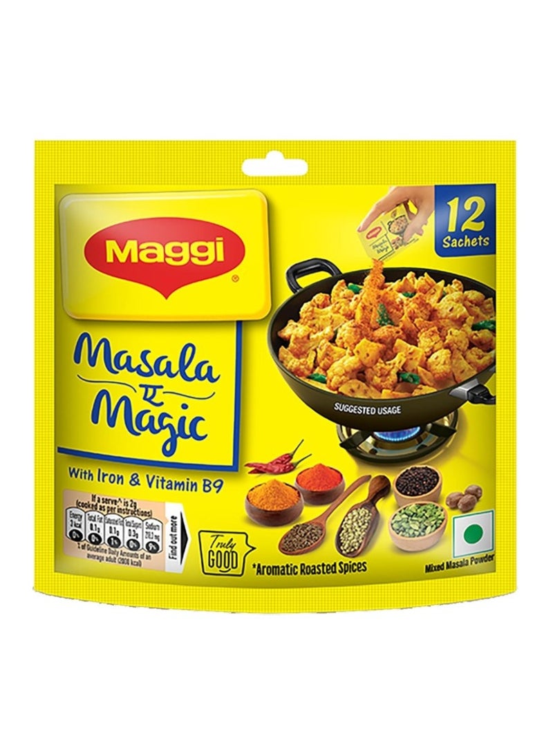 Maggie MAGGI Masala-ae-Magic Vegetable Masala, 72g Pouch (6g x 12 Sachets) | All in One Masala for Dry Vegetables, Paneer, Dal & More - Image 1