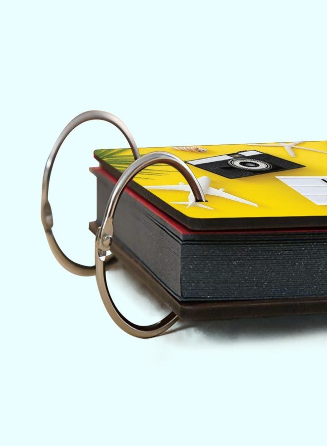 100yellow® Lets Go Travel -2 Printed Wooden Photo Album Scrapbook to capture Travel & Adventure Memories| 40 A4 pages | Size : 21 cm x 29.5 cm |Yellow - Image 2