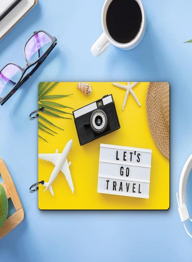 100yellow® Lets Go Travel -2 Printed Wooden Photo Album Scrapbook to capture Travel & Adventure Memories| 40 A4 pages | Size : 21 cm x 29.5 cm |Yellow - Image 3
